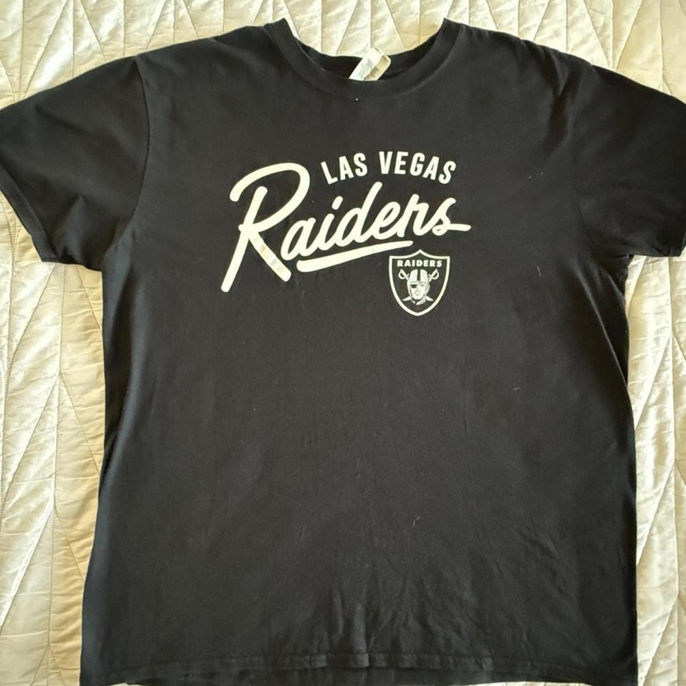 Gildan T-Shirt Mens XL Black Excellent Las Vegas‎ Raiders NFL Graphic Tee